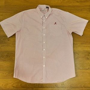 Southern Collegiate Crimson White Bama Button Down Polo